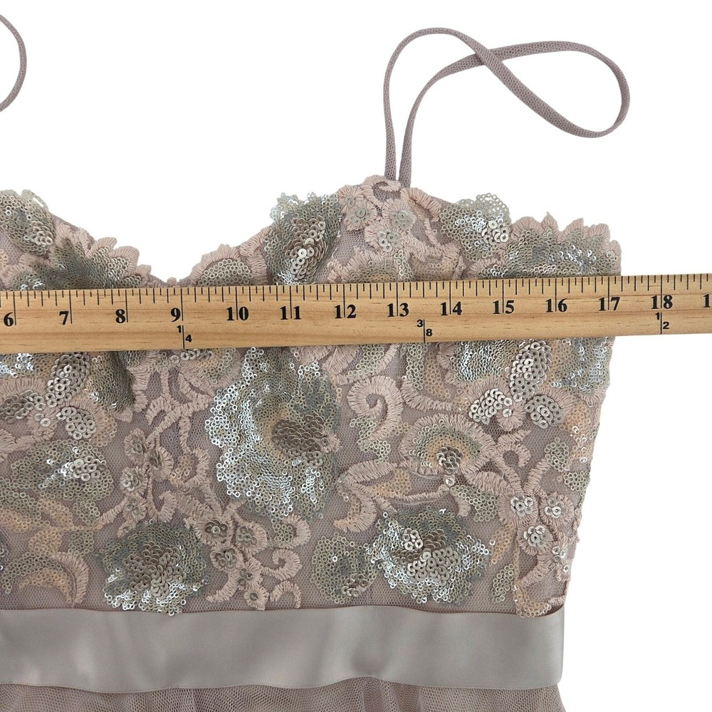 Watters & Watters Blair Gown 10 Rose Gold Sequin Lace Tulle Formal Dress Wedding - Picture 5 of 9